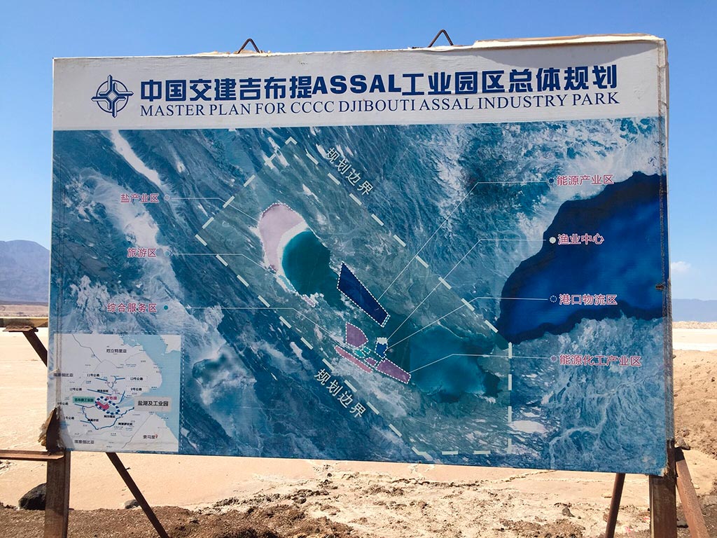 China in the security conundrum of the eastern Mediterranean. Chinese Development Notice at Lake Assal (Djibouti). Photo: Michael Edward Walsh (CC BY-NC-ND 2.0)