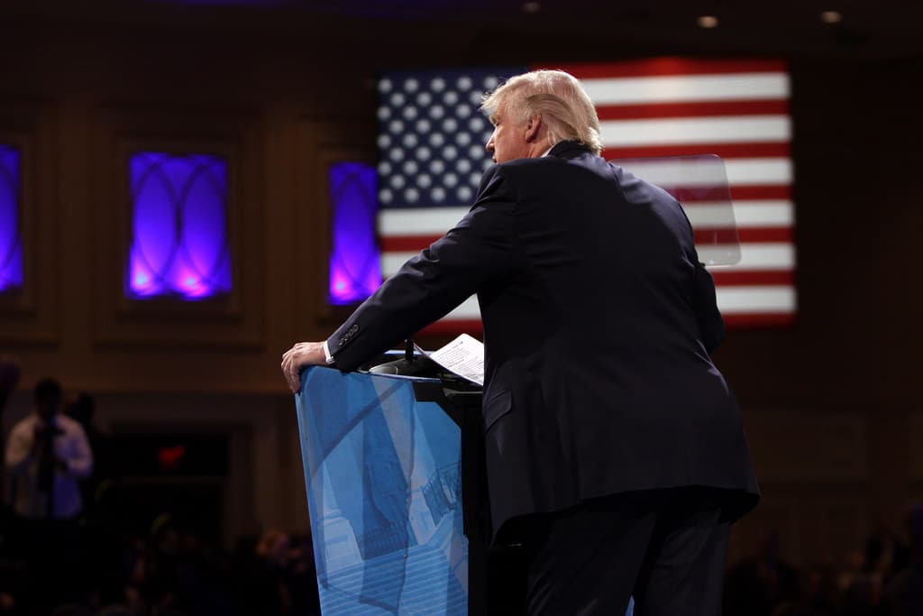 How Europe should deal with a Trump Administration. Donald Trump speaking at the 2013 CPAC in Maryland.
