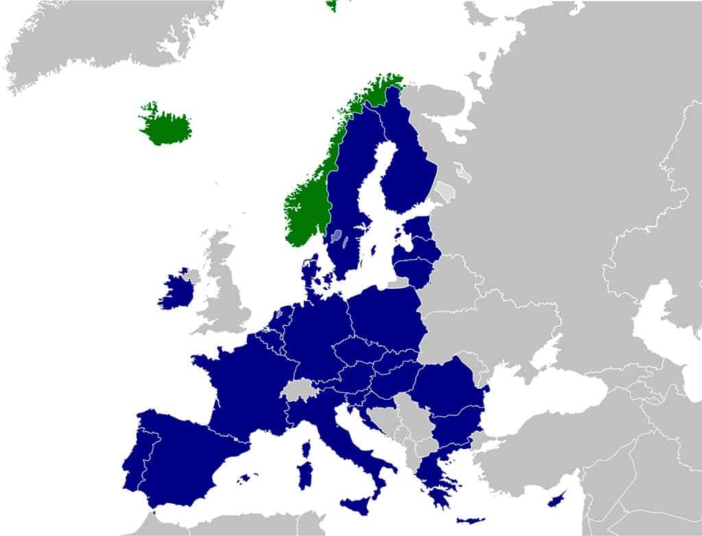 ¿Es el Espacio Económico Europeo una alternativa válida en caso de Brexit?. Mapa del Espacio Económico Europeo.