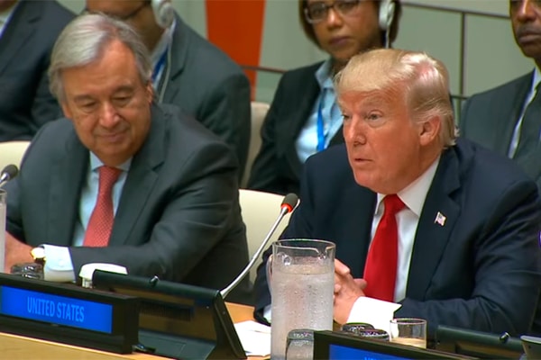 Trump’s foreign policy: the revolution that has not happened – yet. US president Donald Trump and UN Secretary-General Antonio Guterres at the High-Level Event on UN Reform.