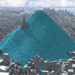 New York City's daily carbon dioxide emissions as one-tonne spheres. Photo: Carbon Visuals / Flickr. Creative Commons License Attribution. Elcano Blog