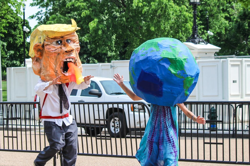 The Paris Agreement after Trump and the future of climate action. Two demonstrators in the Climate March on 29 April.