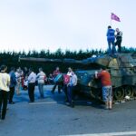 Turkey’s coup: the first one that failed. Protesters standing in front of a tank last Saturday near Istanbul airport.