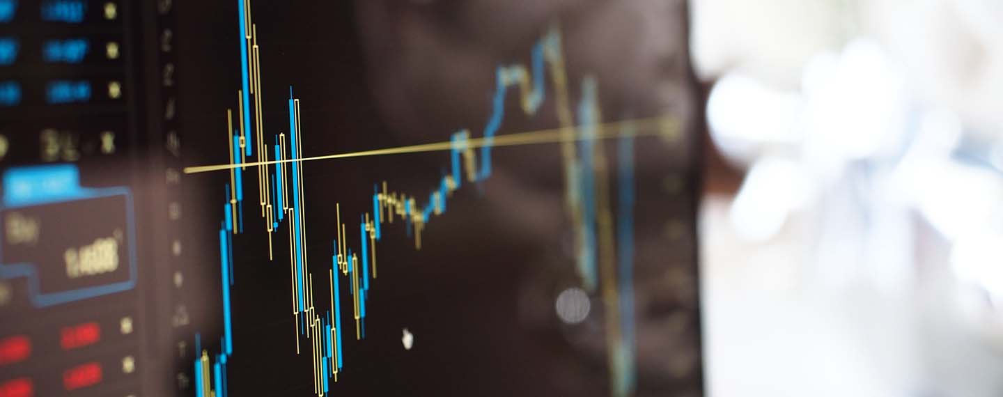 La economía mundial ante el año 2022. Pantalla de monitor mostrando gráfico de bolsa. Foto: energepic.com