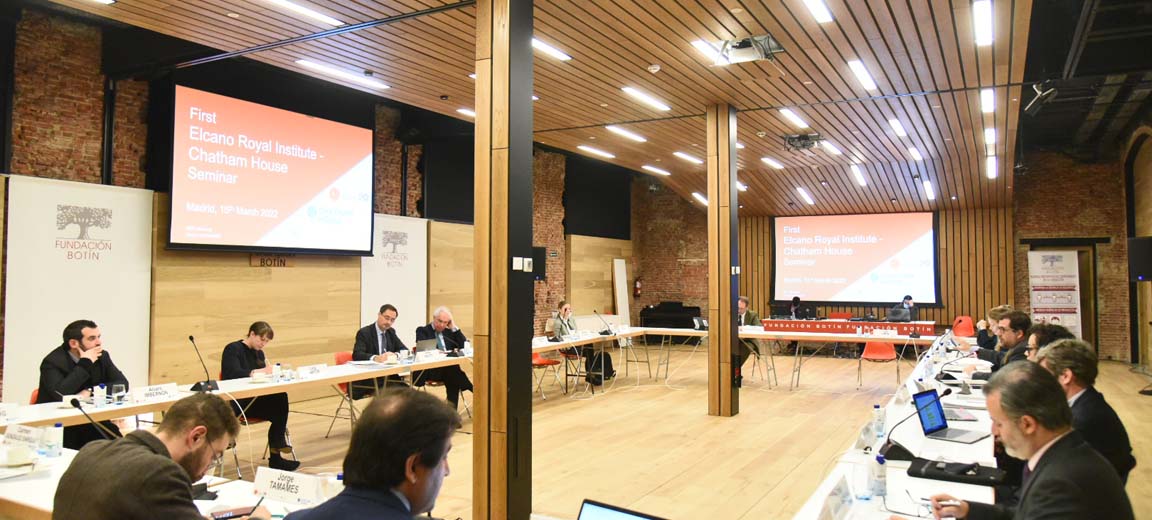 First Elcano Royal Institute - Chatham House Seminar. (15/03/2022). Panellists and participants. Photo: ©Elcano Royal Institute