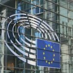 Detail of the facade of the European Parliament's Paul Henri-Spaak building. Photo: Guillaume Périgois