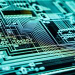 Cyber conflict. LED panel photo