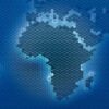 Mapa del mundo con África destacada
