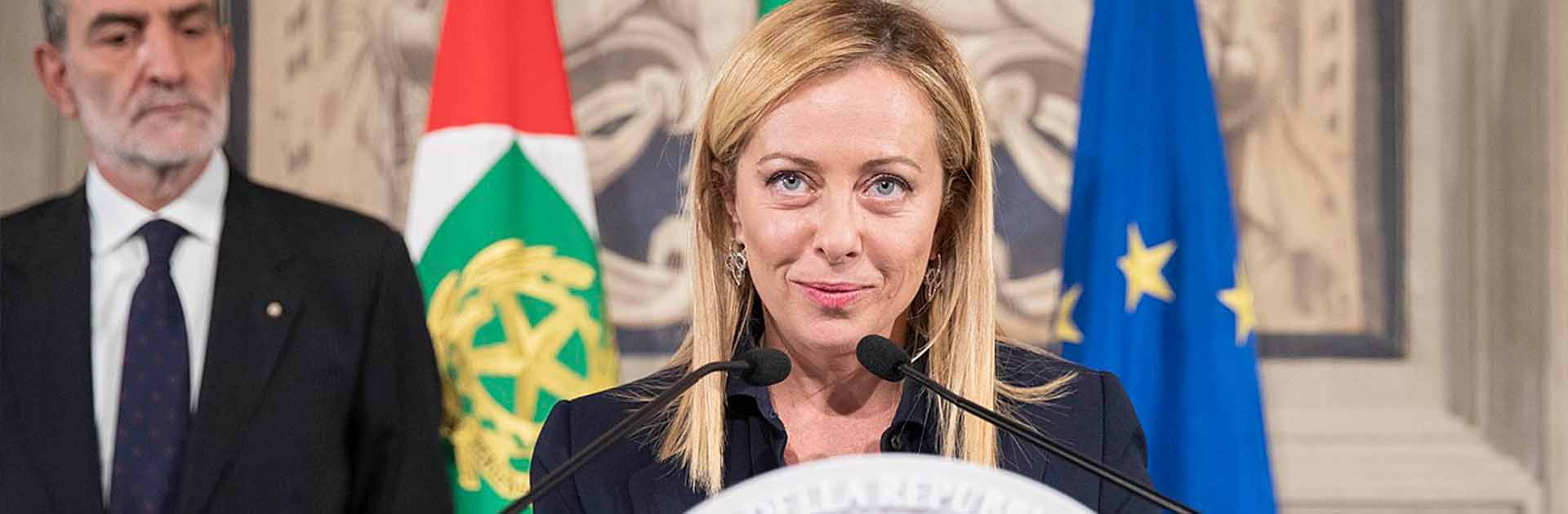 Italian Prime Minister Giorgia Meloni announces the composition of the government after talks with President Sergio Mattarella