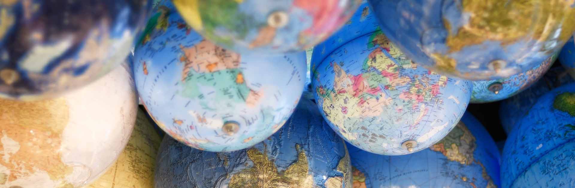 COP 27 in Sharm El-Sheikh. Earth globes decoration