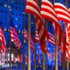 Rockefeller Center en la ciudad de Nueva York en la noche las elecciones midterm elections de noviembre 2016