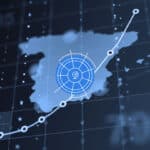 Mapa de España digital con logo del eje globalización, desarrollo y gobernanza del Real Instituto Elcano