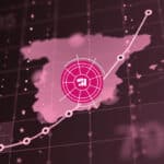 Mapa de España digital con logo del eje influencia e imagen de España del Real Instituto Elcano