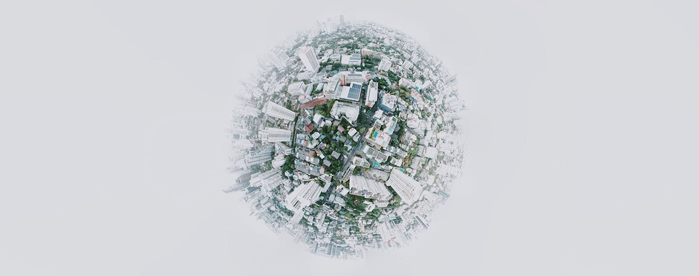 Taxation and ecological transition during climate and energy crises. Foto of an urban orb.