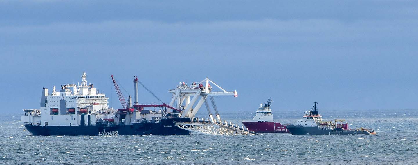 Seguridad energética. Plataforma del gasoducto Nord Stream 2 en la isla de Rügen (Alemania)