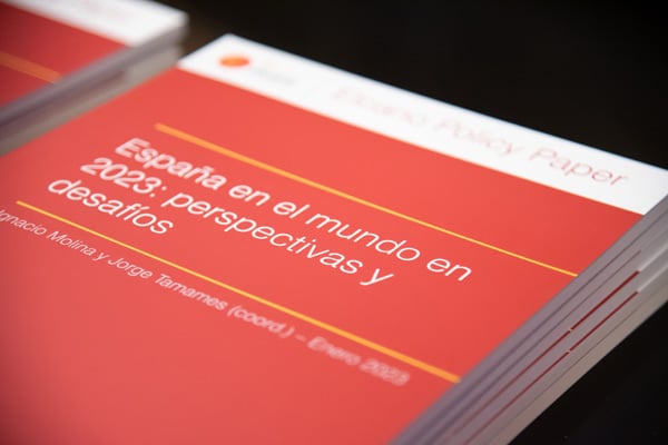 Portada del policy paper España en el mundo en 2023. ©Real Instituto Elcano