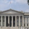 Techo de deuda en EEUU. Imagen de la fachada de la sede principal del Departamento del Tesoro de EEUU en Washington D.C