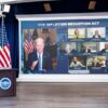 Transatlantic trends. President Joe Biden hosts a virtual meeting with labour and business leaders to discuss the benefits of the Inflation Reduction Act (IRA) on 4 August 2022, in the South Court Auditorium of the Eisenhower Executive Office Building at the White House