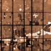 Composición con la foto del Vitral “El nacimiento del hombre” de Héctor Poleo, tomada en 1995 en la estación de metro La Paz en Caracas, Venezuela