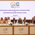 PM Narendra Modi addresses at the Partnership for Global Infrastructure and Investment & India-Middle East-Europe Economics Corridor event during G20Summit, in New Delhi on September 09, 2023.