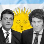Candidatos presidenciales de Argentina Sergio Massa (Unión por la Patria) y Javier Milei (La Libertad Avanza).