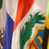 Imagen de banderas de países de América Latina en la reunión preparatoria de la CELAC en Quito, Ecuador (2015). Crisis en Gaza