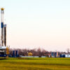 Un pozo de fracturación hidráulica de gas natural cerca de Shreveport, Luisiana (EEUU). Energía