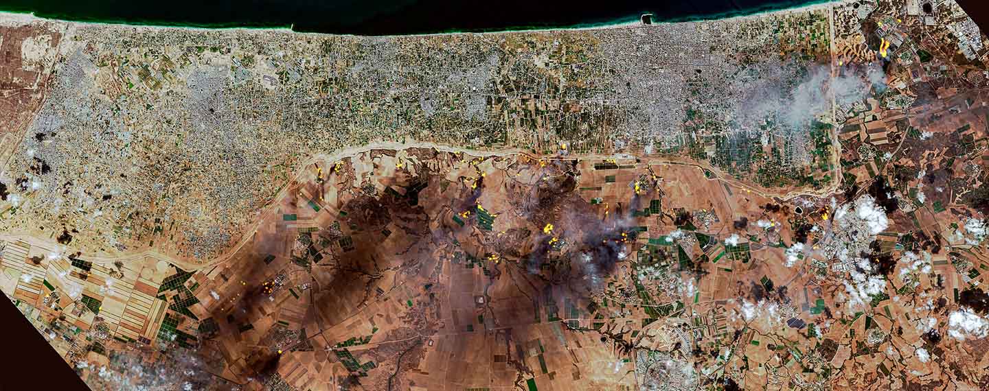 Incendios en Israel y la franja de Gaza - 7 de octubre de 2023.