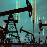 Instalaciones extractivas de petróleo sobre gráficos.