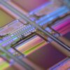 A macro of a silicon wafer. Each square is a chip with microscopic transistors and circuits. Silicon is one of the most widely used semiconductors.