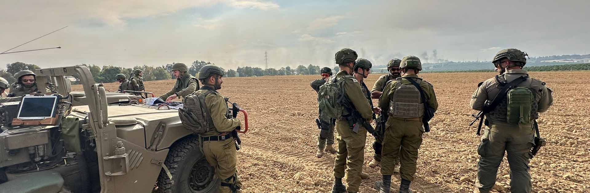 Tropas de las Fuerzas de Defensa de Israel en la operación "Espadas de Hierro", en respuesta a los ataques perpetrados por Hamás el 7 de octubre de 2023