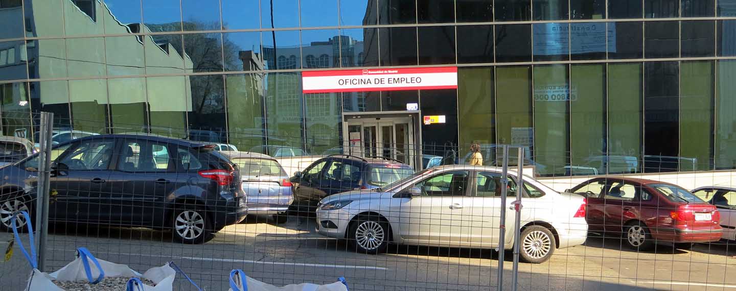 Job centre in an office building in Madrid, Spain