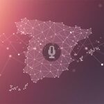 Mapa geométrico de España con una red de polígonos