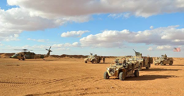 Campamento base de al-Tanf Garrison en el sur de Siria, cercano al puesto militar de la Torre 22 en la frontera noreste de Jordania donde ocurrió el ataque con drones. Foto: US Army - Staff Sgt. Jacob Connor (Wikimedia Commons / Dominio público)