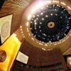 View of the walls and part of the dome of the United Nations General Assembly Hall at the UN Headquarters in New York. Geopolitics
