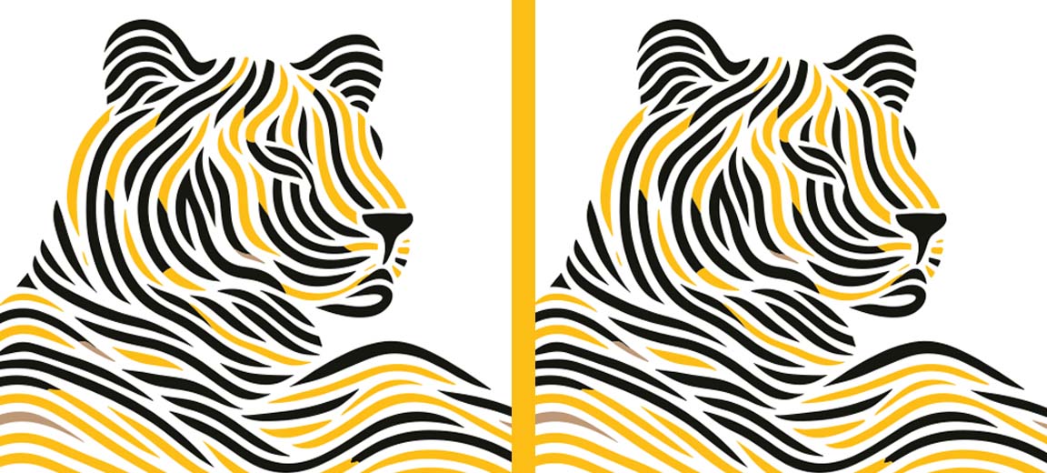 Portada de "Español para tigres sudasiáticos. Lengua y cultura en español en Filipinas y el sudeste asiático". Imagen de un tigre serigrafiado con líneas amarillas, negras y grises