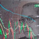 Argentine peso banknote on a background of financial data.