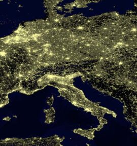 Europa de noche, vista por satélite (NASA).