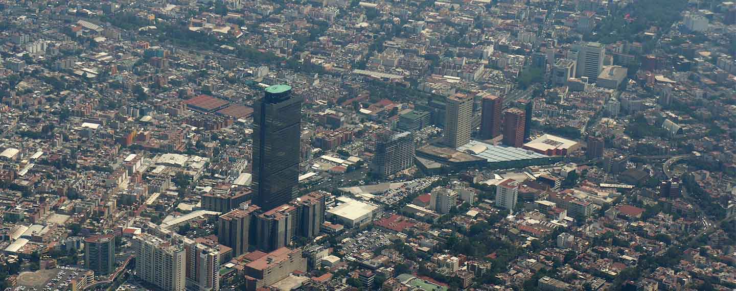 Vista aérea de la Torre Pemex, Ciudad de México.