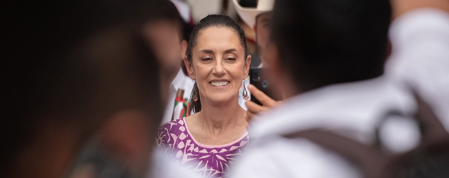 Claudia Sheinbaum en Oaxaca, México.