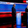 Donald Trump y Joe Biden en el primer debate electoral, 27 de junio de 2024