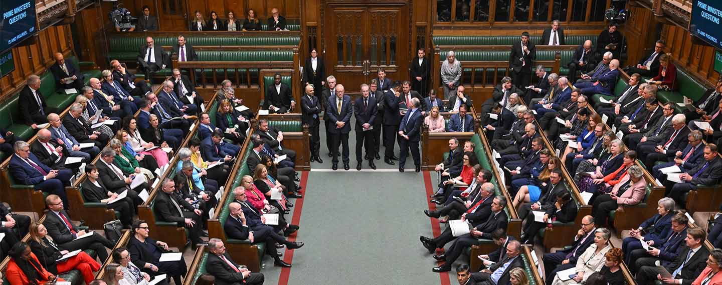 Prime Minister of the UK answers questions at a session at the House of Commons, May 1, 2024.