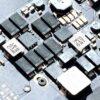 Semiconductors and chips in a computer.