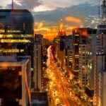 View of Avenida Paulista in São Paulo (Brazil) at sunset. São Paulo hosts the largest Latin American startups ecosystem