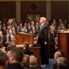 El Presidente Donald Trump pronunciando su primer discurso sobre el Estado de la Unión en el Capitolio de los Estados Unidos (Washington), el 30 de enero de 2018. Trump