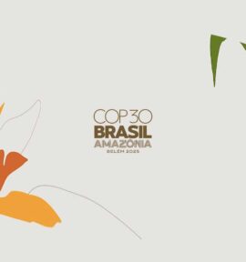 Logo de la COP30 en Belém, Brasil.